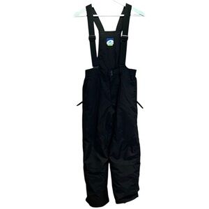 Kids Black Snowpants Overalls